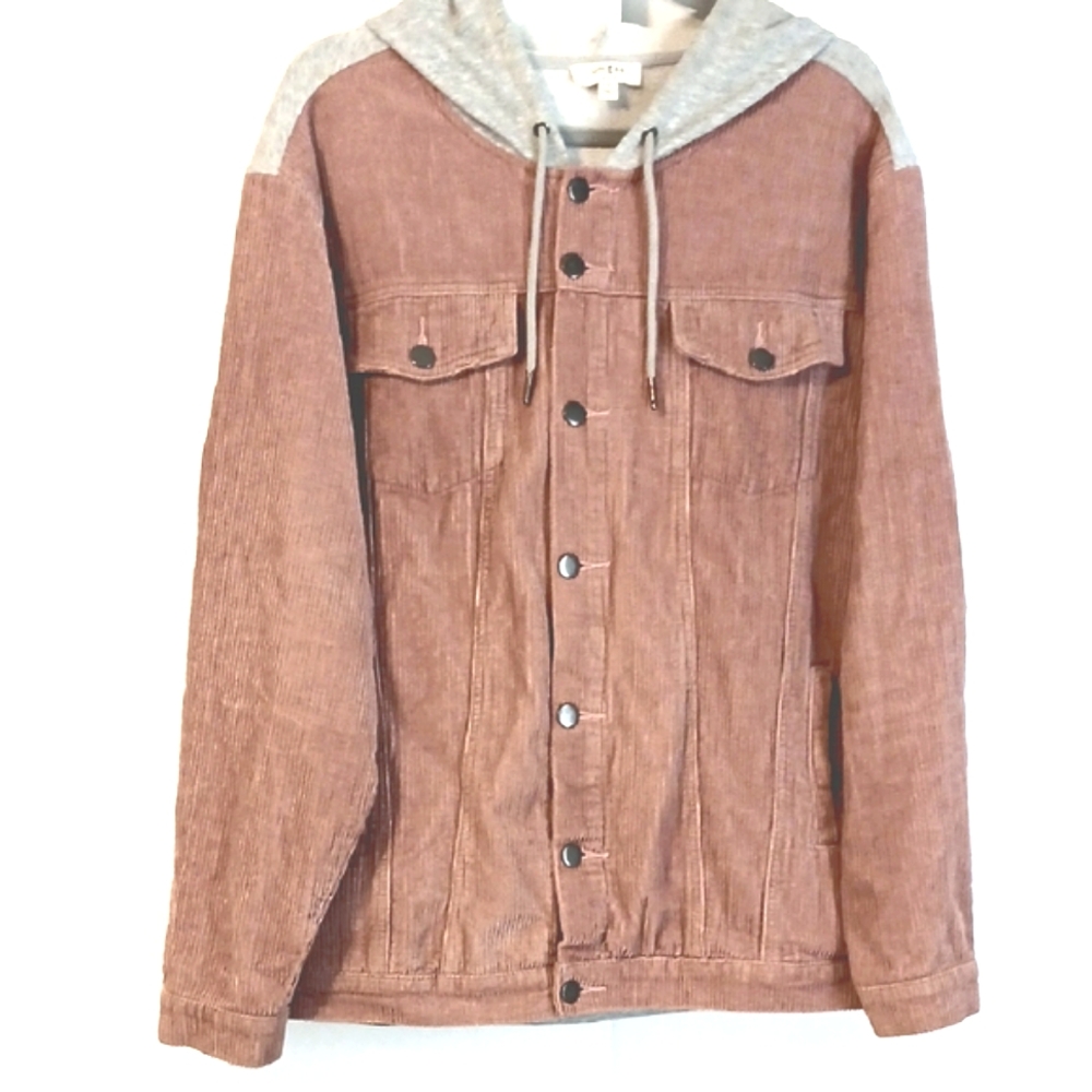 Umgee Pink & Gray Jacket With Hood in Size M